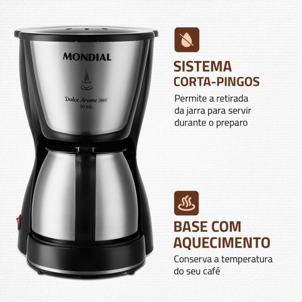 Cafeteira Elétrica Dolce Arome Mondial C-37ji-30x Inox Cafeteira Elétrica Dolce Arome Mondial C-37ji-30x Inox